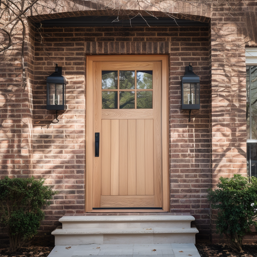 the new front door for your home, in the style of chicago imagists, handcrafted beauty, natural lighting, steinheil quinon 55mm f/1.9, environmentally inspired, prairiecore, natural materials
